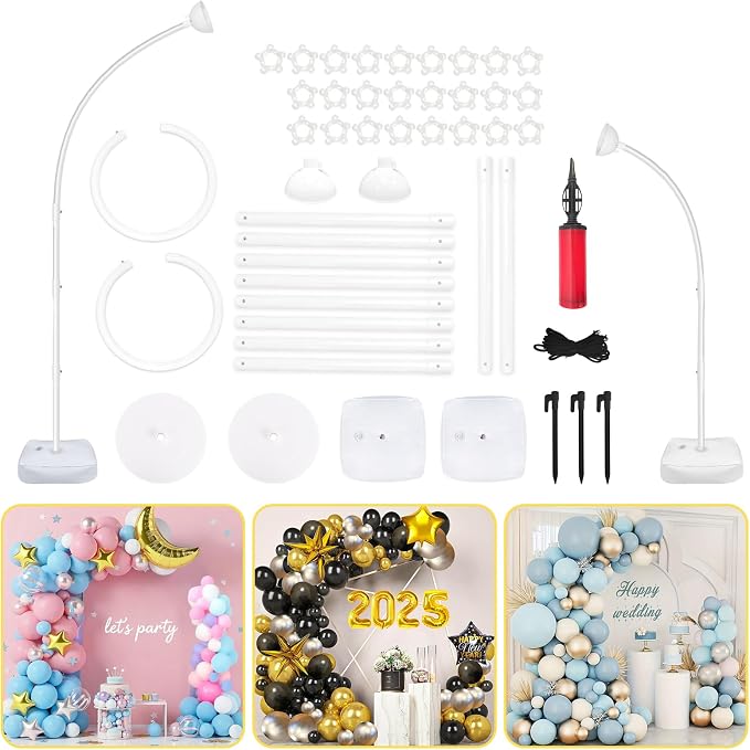 OurWarm 8.2FT & 6FT Balloon Arch Stand, Free Bending Top Balloon Arch Kit by OurWarm