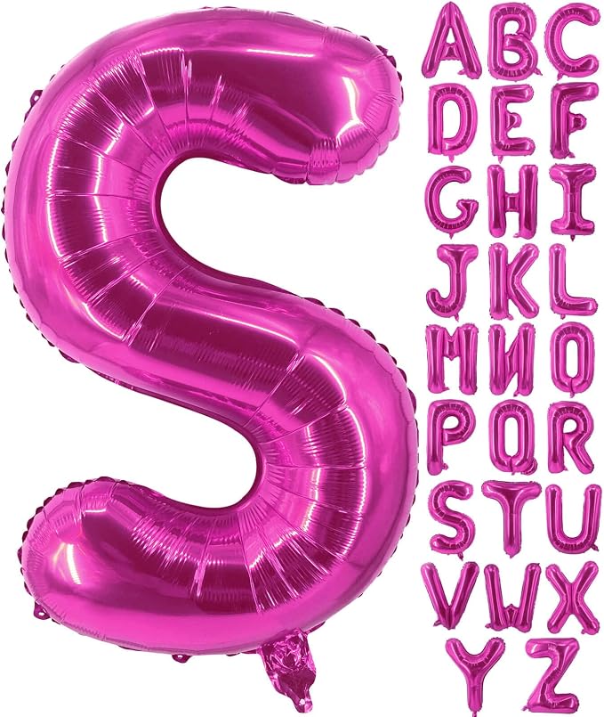 Lovoir 40 Inch Large Hot Pink Letter S Balloons Big Size Jumbo Mylar Foil by Lovoir