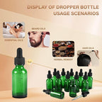12 Pcs, 1oz Dropper Bottle, Green Glass Eye Dropper Bottle,Tincture Bottles with Dropper, Leak-Proof Design, Stronger Suction, for All Kinds of Mixed Liquids