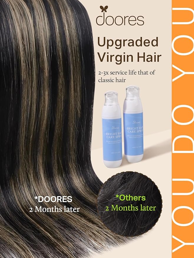 DOORES Human Hair Extensions Tape in, Balayage Natural Black to Light Blonde 22 Inch 100g 40pcs, Tape in Hair Extensions Remy Hair Extensions Straight Hair