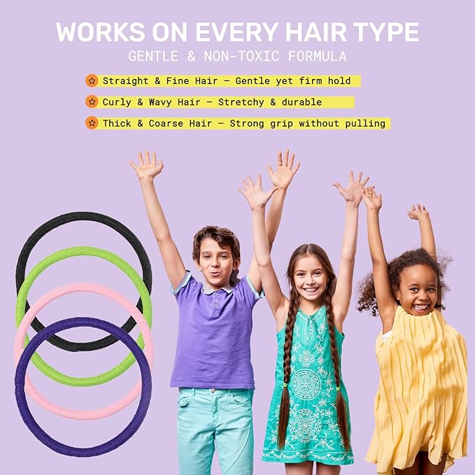 Hair Ties for Healty hair care - Infused with Essential Oils for Natural Prevention - Girls Hair Ties with Long-Lasting Protection - Safe & Non-Toxic Repellent Ties for Daily Use - (4-Pack)