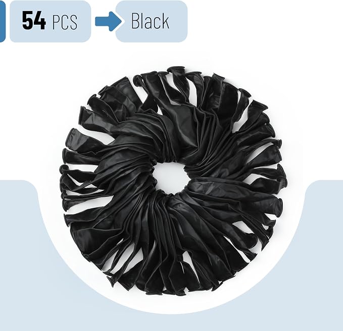 Mr. Pen- Black Balloons, 12 Inch, 54 Pack | Black Latex Balloons - Image 2