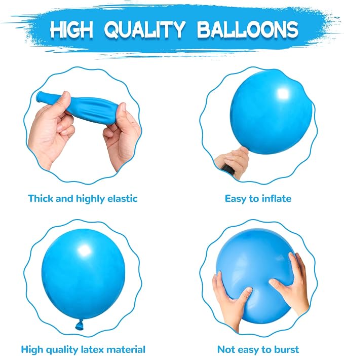 134Pcs Light Blue Balloons Different Sizes 5 10 12 18 Inch Light Blue Balloon - Image 3