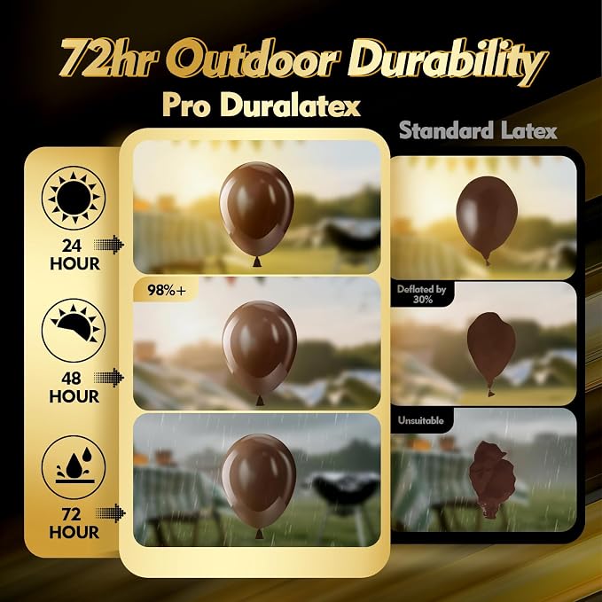 Pro Duralatex Brown Extra-Thick Balloons 100 Pack 12 inch | Dark Premium Boho - Image 3