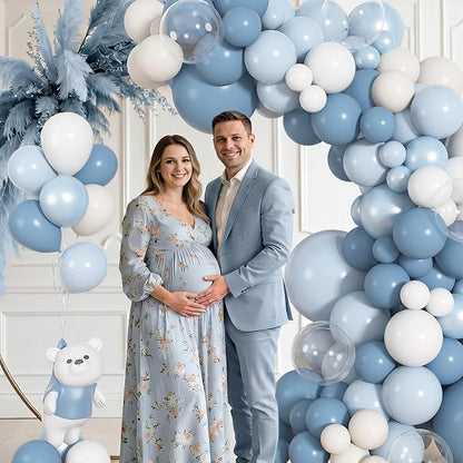 164Pcs Dusty Blue White Balloons Garland Arch Kit Different Size | 18 12 10 5 - Image 4