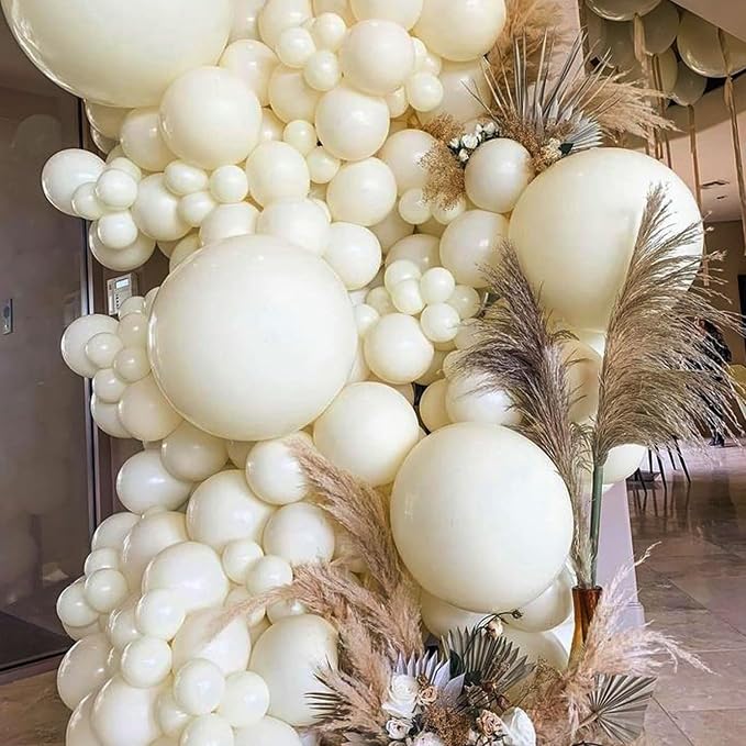 135pcs Ivory Balloons Garland Kit Different Sizes Of 18 12 10 5 Inch Cream - Image 5
