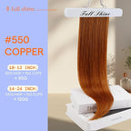 Full Shine Copper Clip in Hair Extensions Human Hair 22 Inch Copper Hair Extensions Clip ins for Women 7 Pcs 120 G