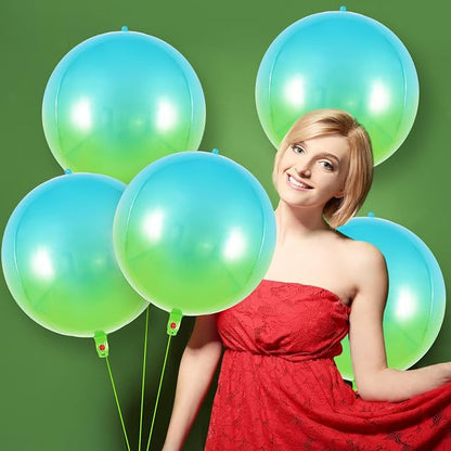 Metallic Gradient Blue Balloons, 22 Inch Large Sphere Round Balloons - Image 4