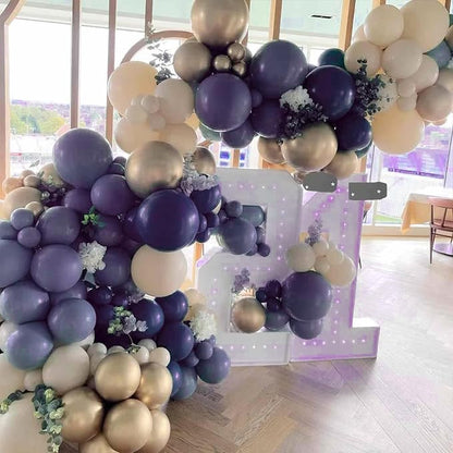 PartyWoo Dusty Blue Balloons 50pcs Navy Slate Blue Boho Neutral Color | 12 Inch - Image 9