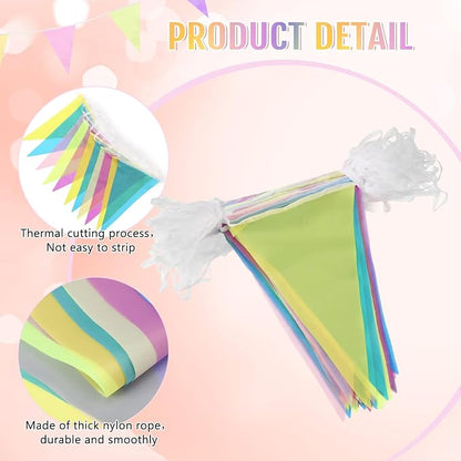 Tatuo 200 Feet Solid Pennant Banners Flags String Triangle Hanging DIY Bunting - Image 4