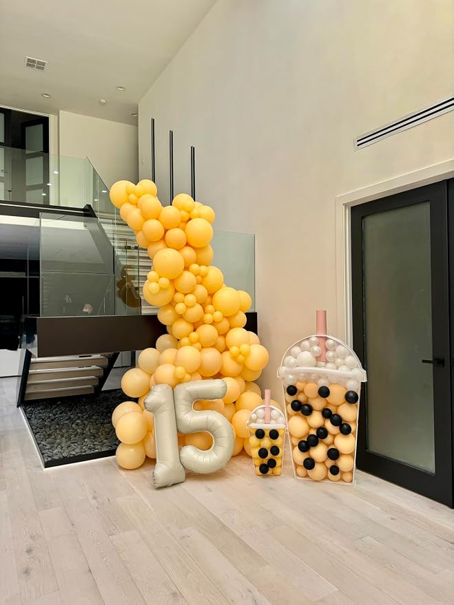 5 Balloon Numbers Party Decorations, 40In Cream Balloons - Image 3
