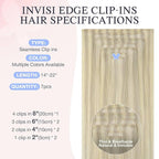 DOORES Clip in Hair Extensions Real Human Hair 16 inch 120g 7pcs Invisible Human Hair Extensions Clip ins, Injected Seamless PU Clipins Invisi Edge, 17/60 Ash Blonde Highlighted Platinum Blonde
