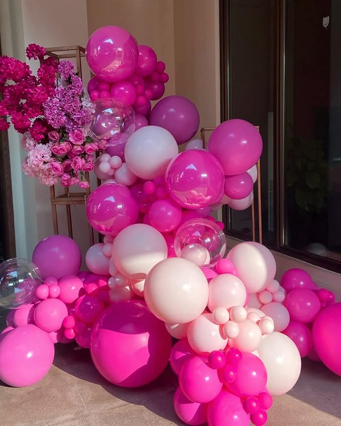 110pcs Hot Pink Balloon Arch Kit - Image 6