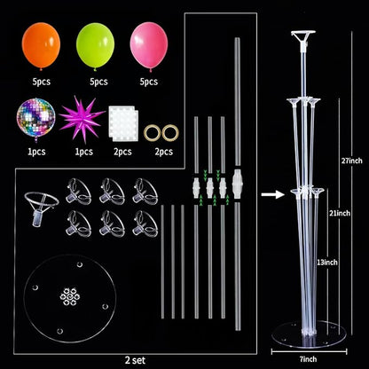 Disco Ball Table Centerpiece Balloons Stand Kit- 2 Sets Balloon Centerpieces - Image 3