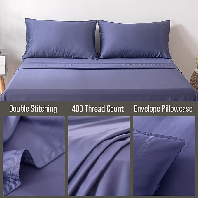 Bella Coterie | Luxury Bamboo Viscose Standard Size Pillowcase Set | 100% Organically Grown | Ultra Soft | Cooling | 2 Pcs [Twilight Blue]