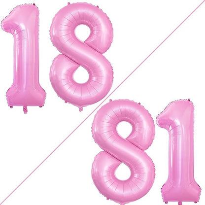 Number 18 Balloons for 18th Birthday Sweet 18 Party Decorations, 42 Inch Jumbo - Image 2