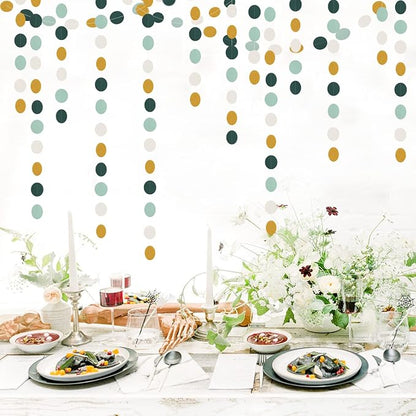 Sage-Green Ivory-Gold Bridal-Shower Decorations Streamers - 52FT Rustic Wedding - Image 6