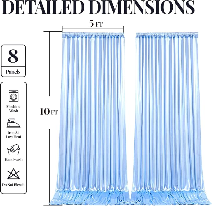40x10ft Blue Glitter Backdrop Curtain - Image 9