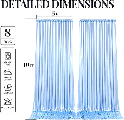 40x10ft Blue Glitter Backdrop Curtain - Image 9
