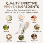 VITAMINS hair cosmetics Keratin Hair Mask - Protein Repair Keratin Treatment - Deep Conditioner for Dry, Damaged, Curly, Straight & Frizzy Hair with Biotin, Collagen & Castor Oil - 3.4 Fl Oz