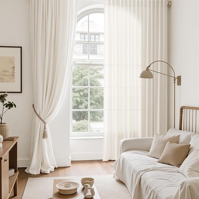 Modern Linen Curtains 63 Inch Length - Image 6