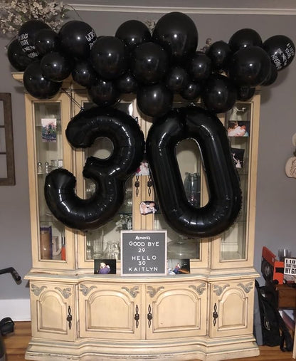 40 inch Number Balloon 0-9 Black Large Number 3 Balloons, Digital Balloons - Image 4