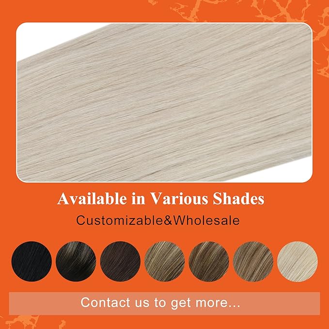 Full Shine Hair Extensions Tape in 22 Inch Color 1000 White Blonde Thick Tape in Extensions Double Sided Skin Weft Remy Human Hair Silky Straight 20 Pcs Invisible Add Length for Women 50Gram