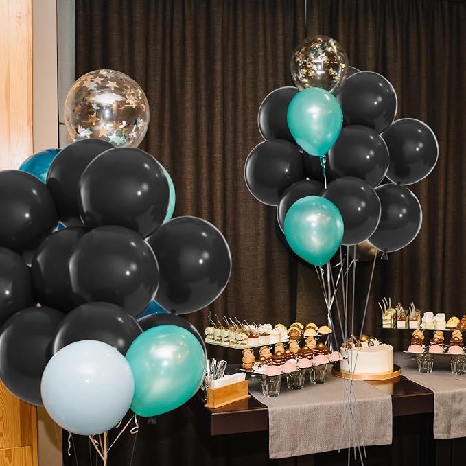 50pcs Black Balloons, 12inch Helium Quality Black Latex Balloons | Balloons - Image 4