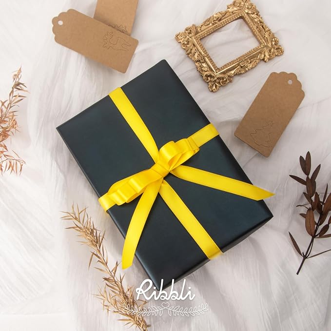 Ribbli Maize Yellow Satin Ribbon Double Faced Satin 1/2 inch x Continuous 50 - Image 2