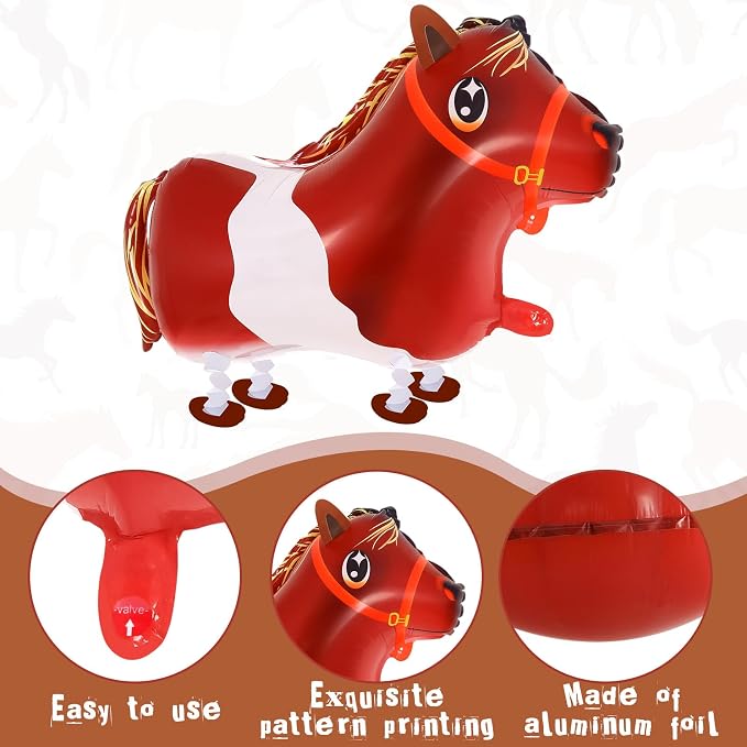 6 Pcs Walking Animal Balloons, Farm Animals Balloons, Walking Foil Mylar Balloon - Image 5