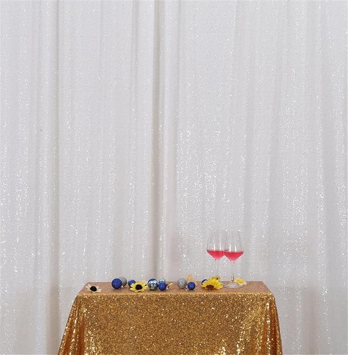 Poise3EHome White Sequin Backdrop, 8FT x 10FT Sequin Photography Backdrop - Image 7