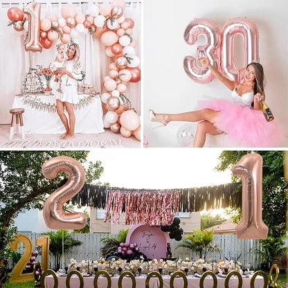 TONIFUL 40 Inch Large Rose Gold Number 70 Balloons Giant Digital 70 Helium - Image 6
