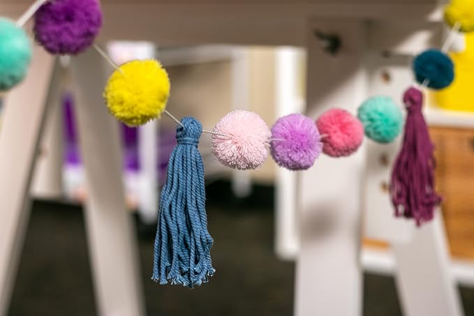 Teacher Created Resources Oh Happy Day Pom-Poms and Tassels Garland - Image 3