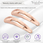 French Amie Clic Clac Large Handmade Celluloid Acetate Set of 2 Snap Hair Clips No Slip Side Slide-in Barrette for Women and Girls (Glossy Golden)