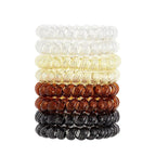 Coil Hair Ties for Thick Ponytail Holder Women No Crease Hair Ties Phone Cord Hairties with Plastic Spiral(Colourful Style 2)