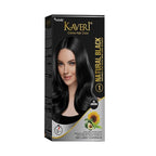 Kaveri Creme Hair Color Permanent Hair Dye Color - With Improved Creme Formula for 100% Gray Coverage Ammonia Free Hair Color Dye for Rich Bright Long lasting (Natural Black, 3.04 Fl Oz)