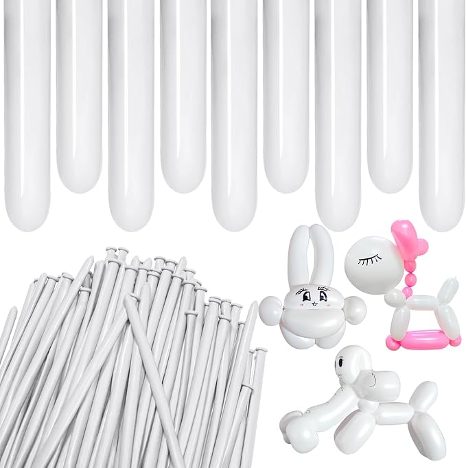 White 260 Balloons, Thickening Long Balloons by ZBYDNG
