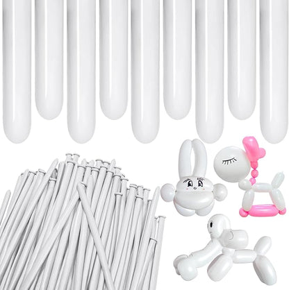 White 260 Balloons, Thickening Long Balloons by ZBYDNG