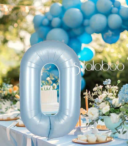 40 Inch Light Blue Number 0 Balloon 0-9 Big Helium Balloons | Large Giant - Image 7