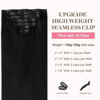 GOO GOO Clip in Hair Extensions Real Human Hair, Remy Human Hair Extensions Clip ins for Women, Natural Human Hair, 24inch 160g 7Pcs, 1 Jet black
