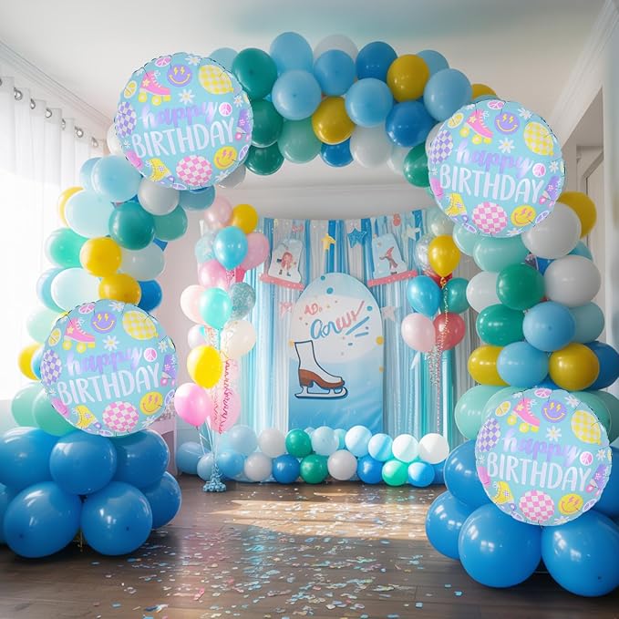 Roller Skate Foil Balloons Set, Pastel Helium Balloons - Image 6
