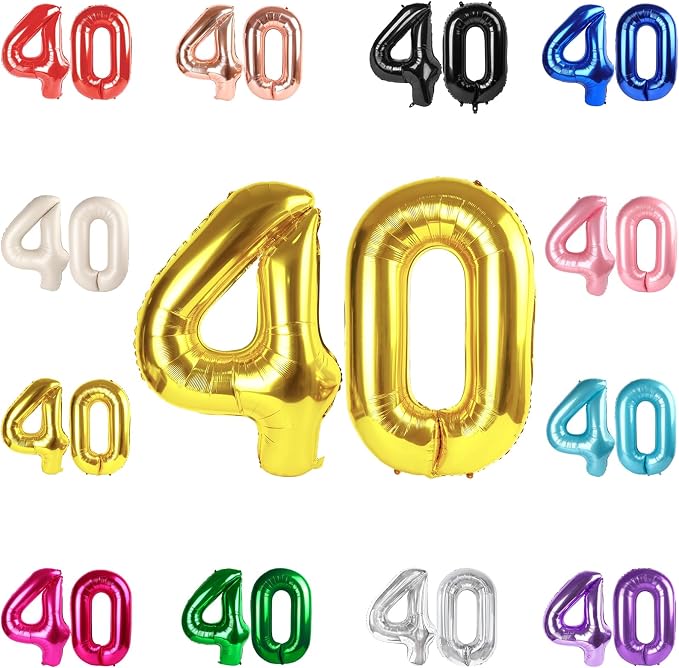 Gold Number 40 Balloon 40 Inch by IWERP