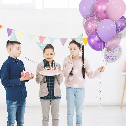 68Pcs Pink and Purple Balloons 12 Inch Metallic Purple Pink Latex Balloon - Image 7