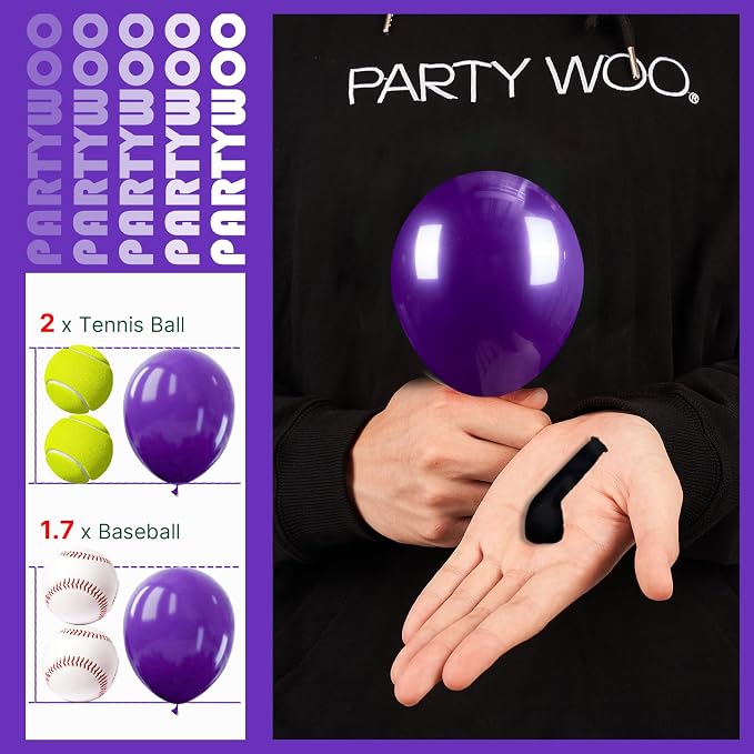 PartyWoo Purple Balloons 50pcs Dark Purple Royal Color 5 Inch | Balloons - Image 5