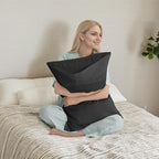 TELUS Pillow Cases King Size 2 Pack, Bamboo Rayon Cooling Pillowcases with Envelope Closure, Cool Breathable Pillow Case for Hot Sleepers & Night Sweats, 20x36 inches, Black