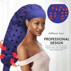 Hair Dryer Bonnet Attachment: Upgraded Extra Large Hooded Dryer Adjustable Hair Dryer Caps - Easy to Use for Natural Curly Textured Hair Care Styling Fast Drying - Dark Blue