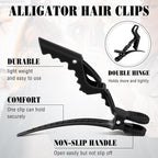 Havawish 12 Pcs Alligator Clips for Hair Styling Matte Alligator Crocodile Clips for Women Hair Sectioning(Black)