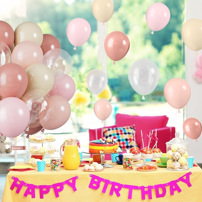Dusty Pink Balloons, 12 Inch Pastel Pink Balloons, Blush Macaron Orange White - Image 4