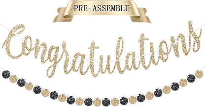 jijAcraft Congratulation Graduation Banner, Pre-strung Congratulation Party by jijAcraft