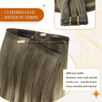 Full Shine Balayage Hair Clip in Extensions Brown Ombre Invisible Clip in Hair Extensions Ash Brown to Cool Blonde Real Human Hair for Long Hair 20 Inch 120 Gram 8 PCS